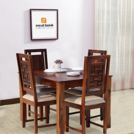 Thecsr Nexto 4 Dining Set in Natural Premium Furniture Sheesham Wood