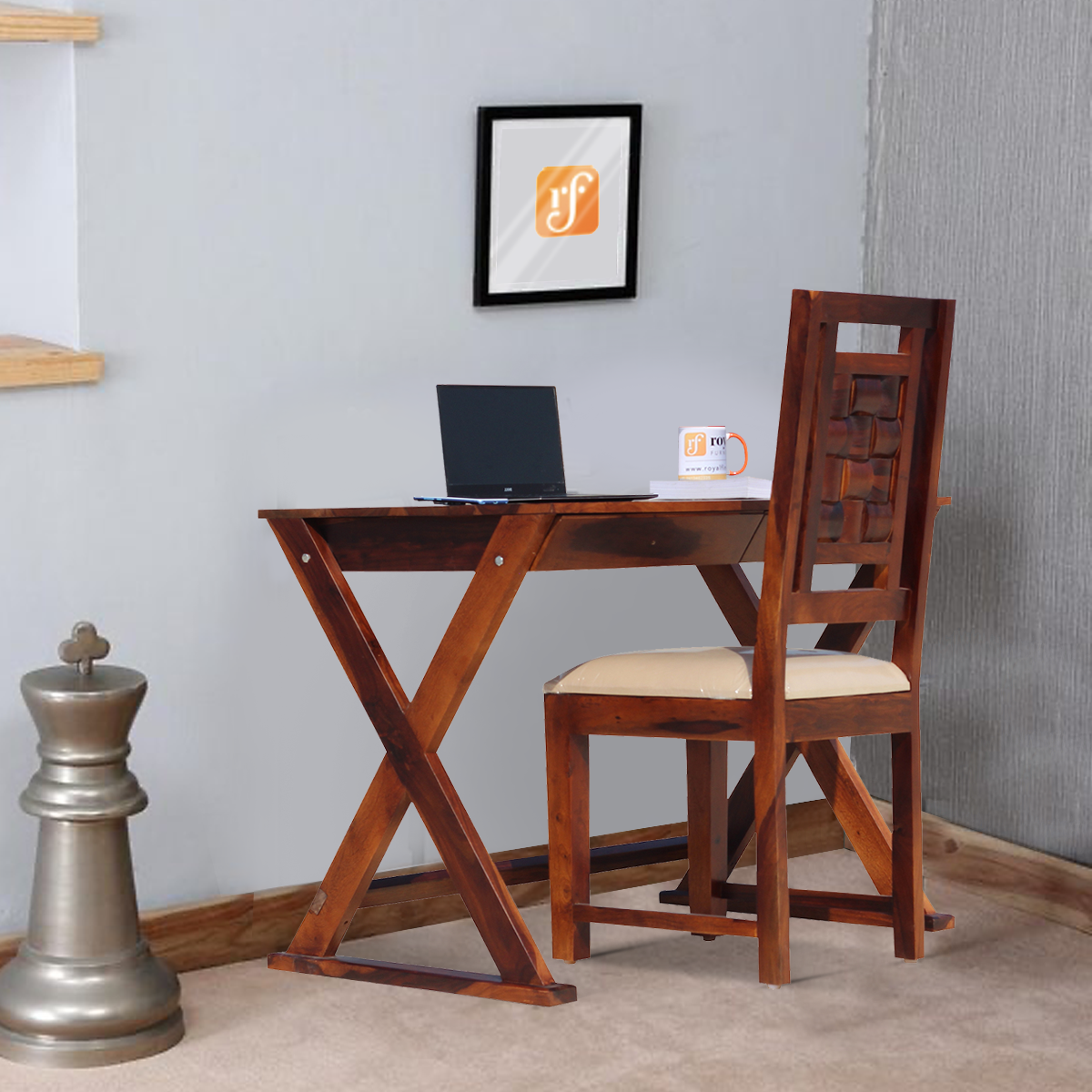 Thecsr Sikora Study Table with Nivora Chair in Funriture Sheesham Wood